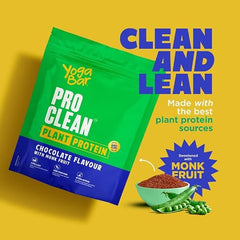 Yogabar ProClean Plant Protein Powder - 25g Protein Per Serve - Chocolate Flavour with Monk Fruit Sweetener - Cleanest & Lightest Protein with Herbs for Easy Digestion - Ideal for Vegan Diet - No Added Preservatives, No Added Sugar (500g Pouch, 13…