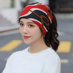 MOMISY Soft Stretch Chemo Scarf Beanie | Breathable Slouchy Hat with Stylish Prints for Women (Orange)