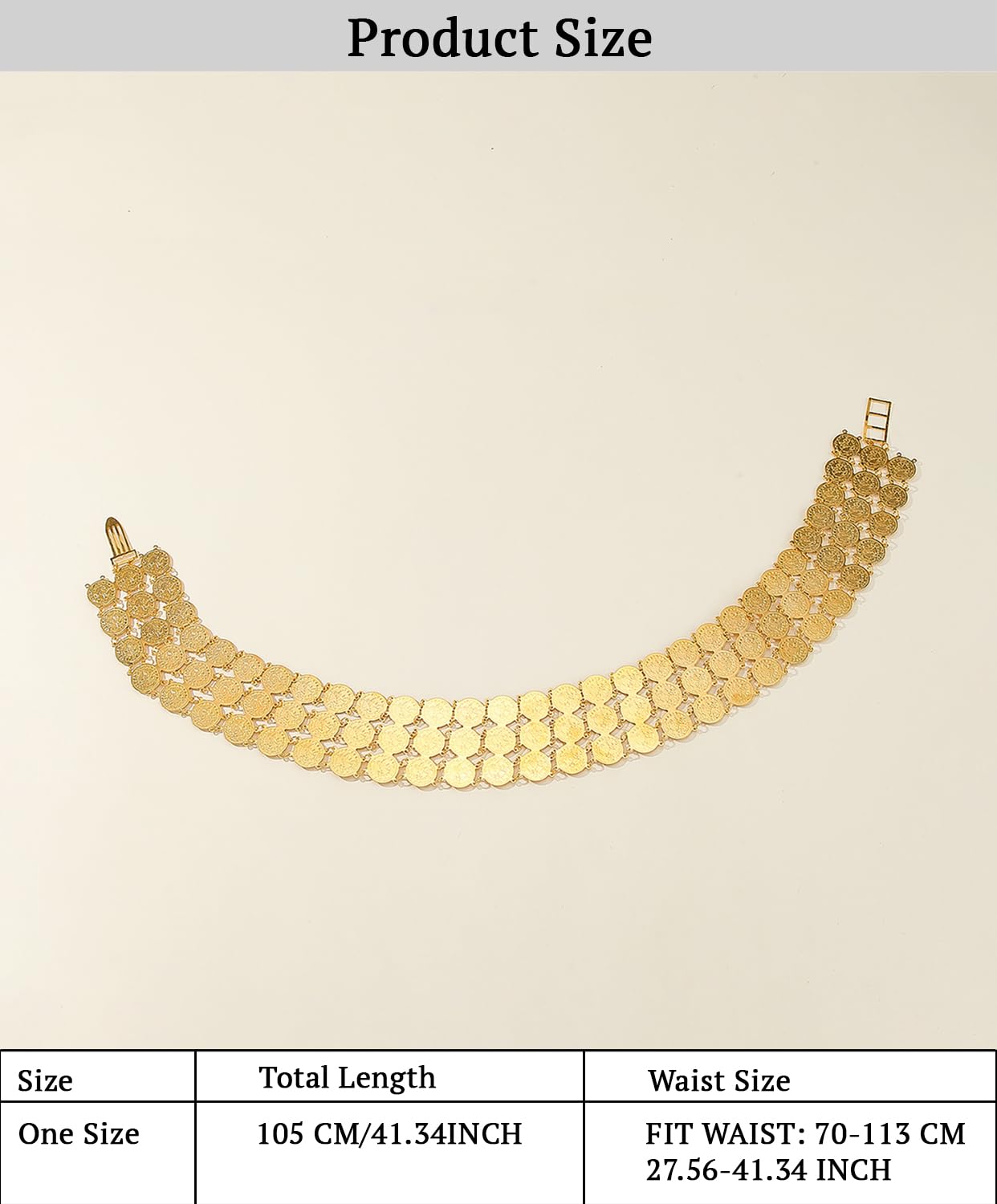 SYGA Women's Simple And Versatile Waist Chain Trouser Double Chain,kamarband For Saree & Dress Decoration(Gold)