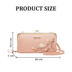 MOMISY Multi-Function Crossbody Bags for Women Mobile Purse Cell Phone Pouch with Adjustable Wide Strap Holder Pocket Small Purse Wallets Sling Bag Mini Shoulder Bags for Ladies Girls (Light Pink)