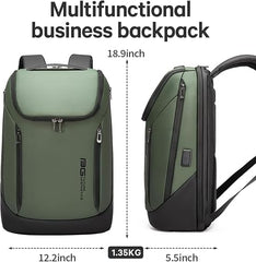 Red Lemon BANGE Captain Business Smart Backpack Water-Resistant fit 15.6 Inch Laptop Backpack with USB Charging Port,Travel Durable Backpack for Men and Women (Black)