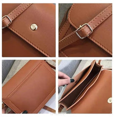 MOMISY Sling Bag with Adjustable Long Strap for Women Girls Crossbody Purse - Brown