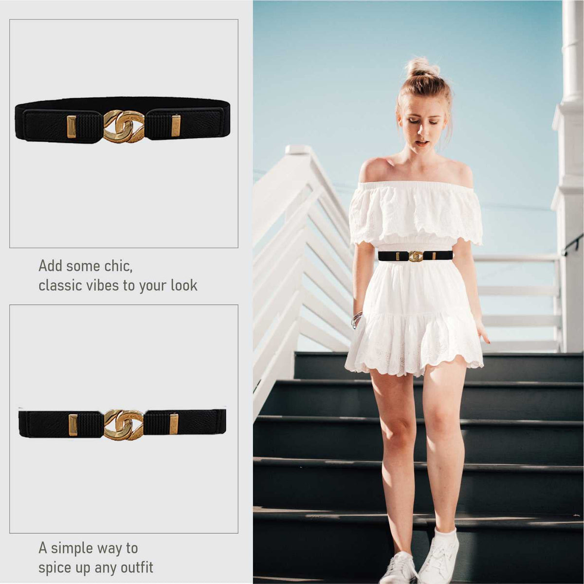 Syga Women's Faux Leather Waist Belt (Pack Of 1) (SYGA_Black)