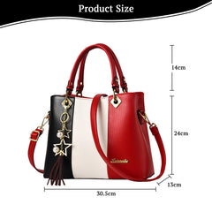 SYGA Handbags for Women with Multiple Internal Pockets in Pretty Color Combination, Women's Satchel Handbag,shoulderbag(RED)
