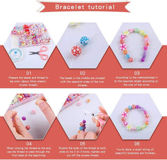 SYGA Beads for Kids Crafts Children's Jewelry Making Kit DIY Bracelets Necklace Hairband and Rings Craft Kits Birthday for 4, 5, 6, 7-Year-Old Little Girls-Multicolor (DIYBeadsSet-4)