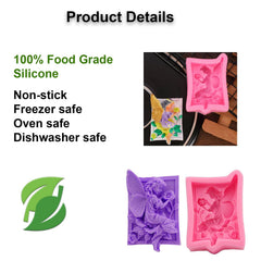 MOMISY Silicone Mold | 3D DIY Fondant Candle, Soap Mould Candy Mold I Baking Tools for Cake Chocolate Candy Ice Jelly Soap I Cake Baking Moulds I Bakeware Mold (Angel Wings Pink)
