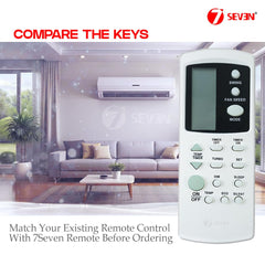 7SEVEN® Compatible for Whirlpool Neocool 3S Copr Series Ac Remote 1 1.5 Ton Split Air Conditioner Only 2020 Year Model 210 and Match Key by Key Functionality of Existing Remotes for Compatibility