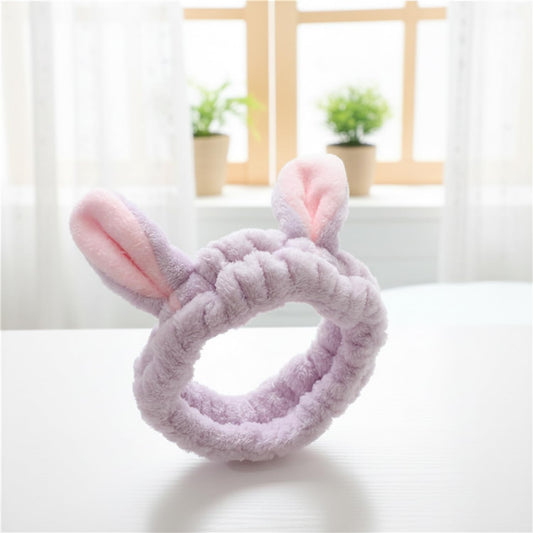 MOMISY Elastic Women's Lovely Hair Band Wash Face Spa Headband-Washable Facial Band Makeup Wrap Headbands Fits All Head Sizes (Purple Pink/)
