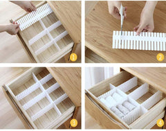 SYGA 5 pcs DIY Plastic Grid Drawer Divider Household Storage Strips_Medium(Colour May Vary)