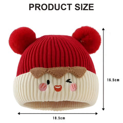 MOMISY Baby Cap Soft Beanie Woolen Hat for Spring Winter Autumn, Newborn Infant Toddler Kids, 1 to 5 Years (Red)