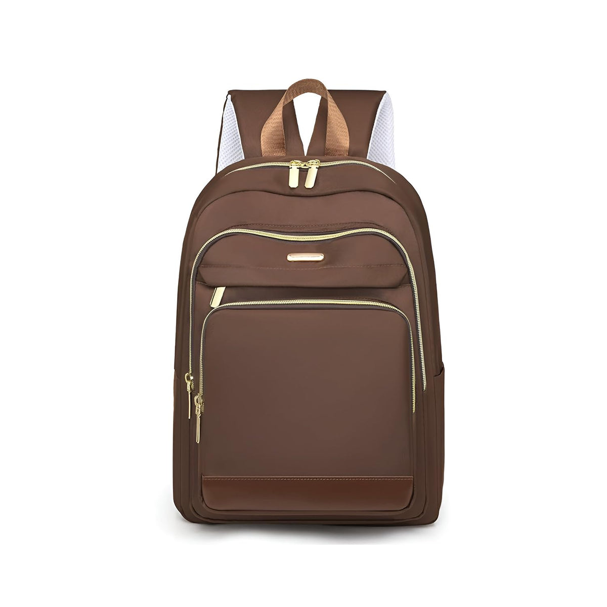 SYGA Women Elegant Travel Backpack – Stylish with Contrast Brown Accent, Multi-Compartment Design