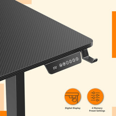 amazon basics Surface Lite Height Adjustable Table for Office Work & Home | Adjustable Height | Ergonomic & Spacious | Sit & Standing Desk | Digital Display (Black)
