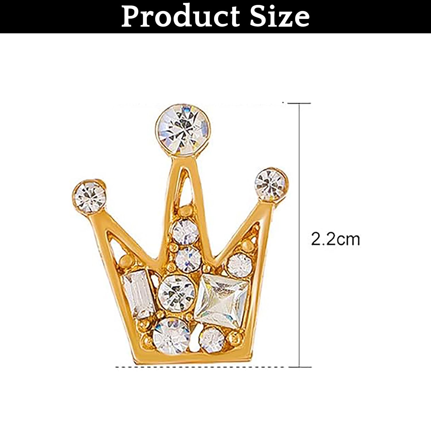 SYGA Men's Suit Chest Brooch Fashionable Gemstone Decoration Diamond Clothing Accessories(Golden Crown)