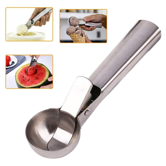 SYGA Stainless Steel Ice Cream Scoop Cookie Dough Scooper with Trigger Release for Watermelon, Frozen Yogurt Sorbet, Jelly