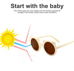 SYGA Kids Goggles, UV Protection Eyewears with Round Shape Monkey Style, Suitable for Age 3 to 8 Years - Beige