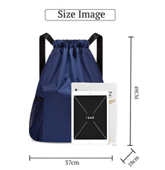 SYGA Drawstring Backpack for Gym, Yoga, Running, Swimming, Beach, Camping, Travel Bag Sports Fitness Club Student Training Bag(Navy Blue)