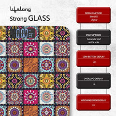 Lifelong Bloom LLWS54 Body Weighing Scale (Indian Cultural Series - Rajasthan Rural)|Digital Weight Machine for Body Weight|Thick Tempered Glass with LCD Display|Bathroom Weighing Scale (Multicolor)