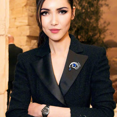 SYGA Fashion Angel's Tears Crystal Brooch Creative Eyes Diamond Brooch Cross-border Accessories Pin - Gold