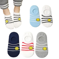 MOMISY 5 Pairs Baby kids Girl Boys Toddlers InfantmCotton Stretch Baby Socks (IN, Age, 6 Years, 8 Years, StripeSmiley)