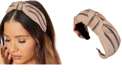 MOMISY Knotted Hairband Headband Cross Hair Band Accessories for Women and Girls (Pink)