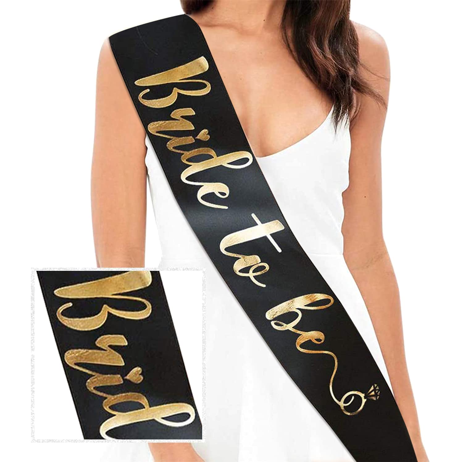 SYGA Birthday Queen Sash Birthday Party Sash Shiny Glitter for Women Girls Princess Elegant Party Decoration Accessory Supplies Gifts for Girl Women with Fun Party Queen Lettering-Gold, 154cm Long