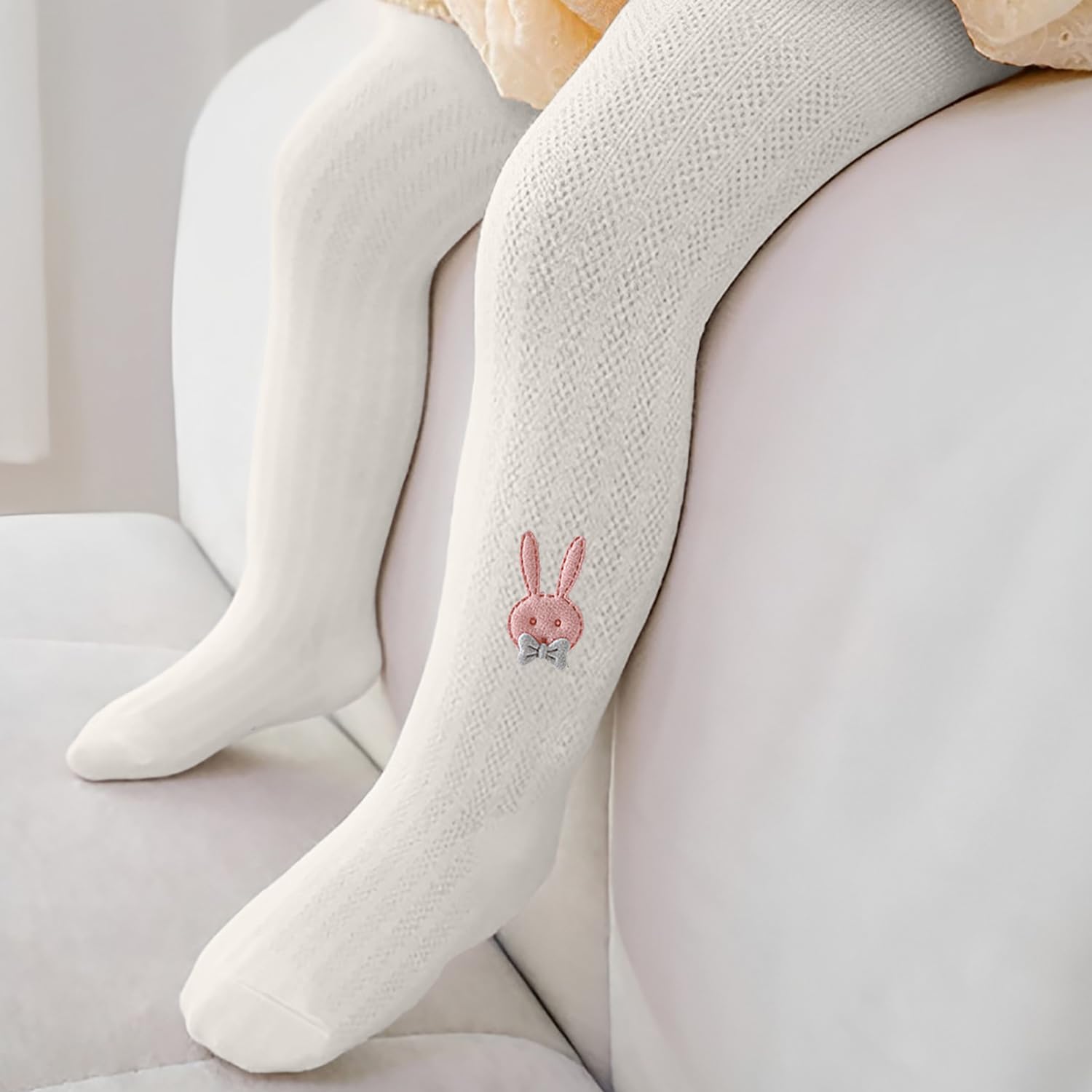 SYGA Girls Stockings, Mesh Cotton Pantyhose, Rabbit Design