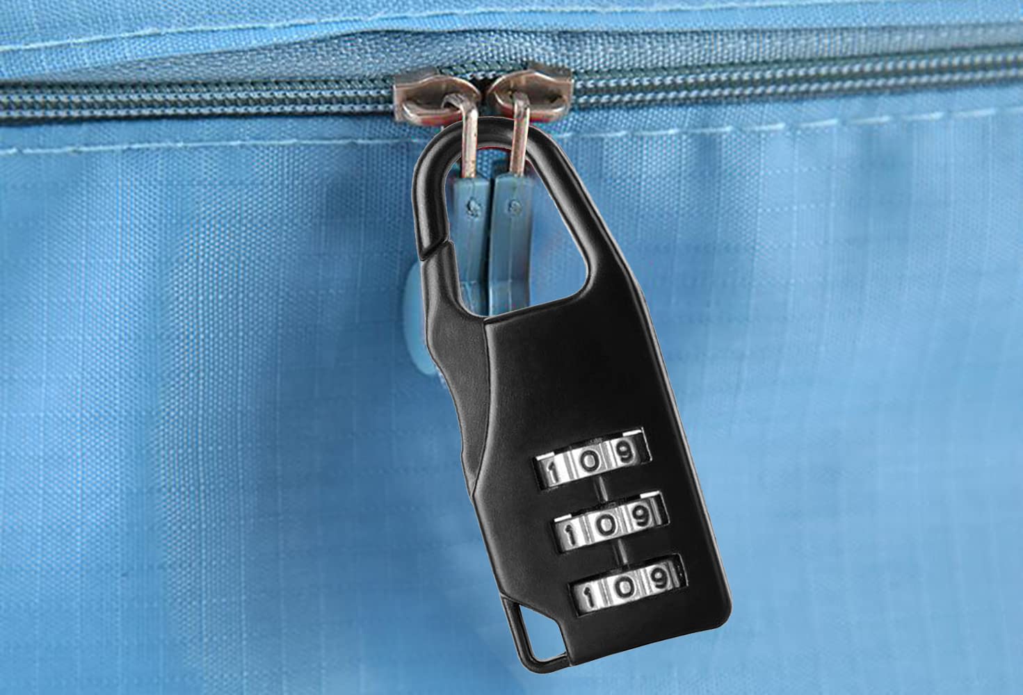 SYGA 3 Digit Combination Padlock Black Number Luggage Travel Code Lock - Black, 54mm