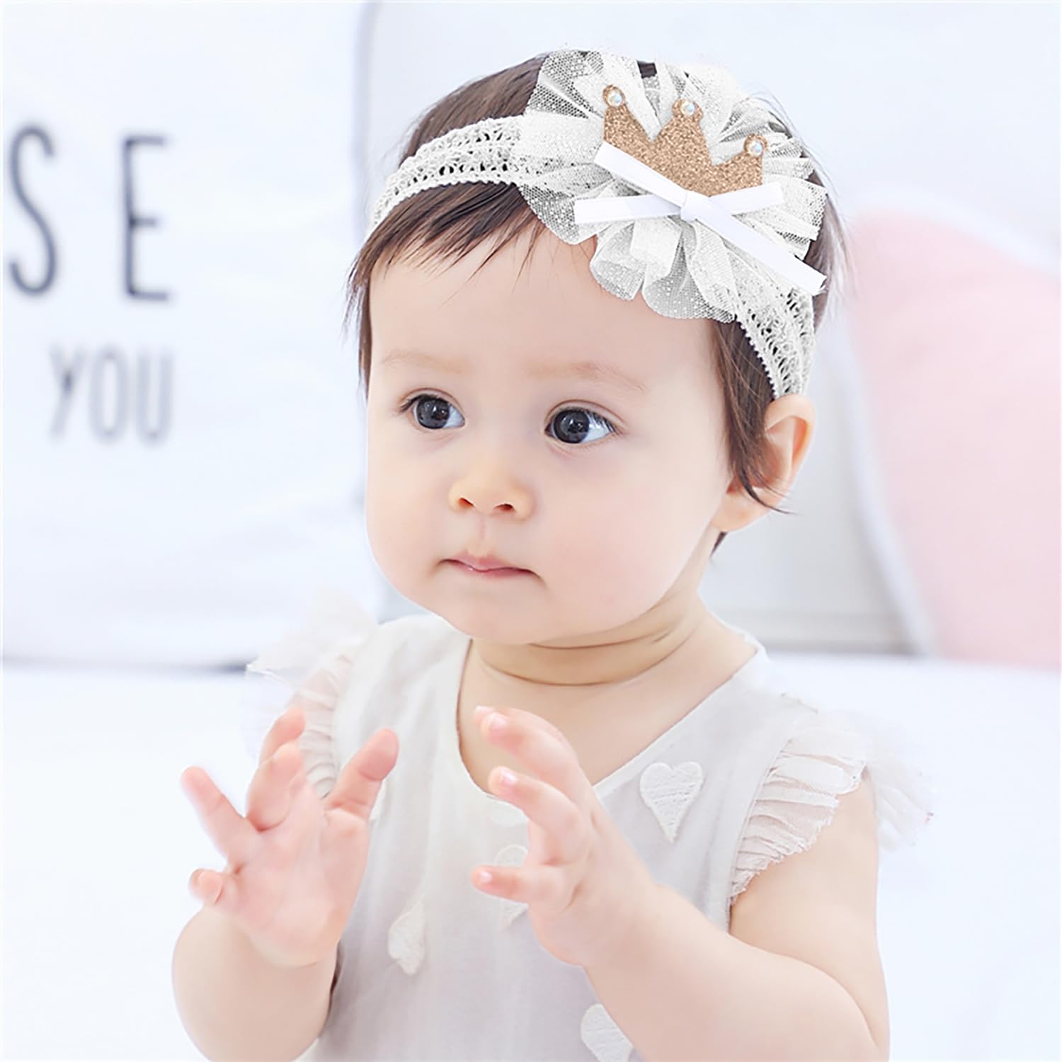 SYGA 3 Pcs Baby Girl Headband Soft Flower Bow Strechable Hairband Suitable For Newborns, Infants, Toddlers and Kids 0-3 Years(Color - 14)