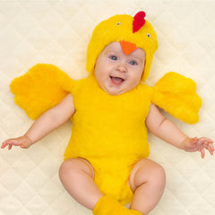 MOMISY Baby Chick Costume Set, Photography Props with Cap, Bodysuit and Socks, Yellow