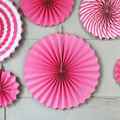SYGA 6 Pieces of Paper Flower Fan Decoration Background Wall DIY Paper Fan Flower Ball Set(Rose Red)