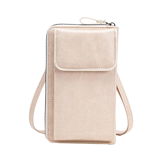 MOMISY Multi-Function Crossbody bags for Women Mobile Cell Phone Holder Card Pocket Bag Stylish PU Leather Sling Bags for Women Girls Purse Wallet Mini Shoulder Bags (Off White)