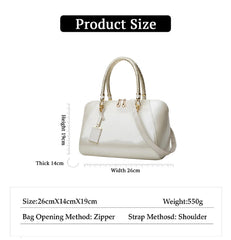 SYGA Gloosy versatile patent leather women's bags, texture and personality, portable Handbag, crossbody bag(BEIGE)