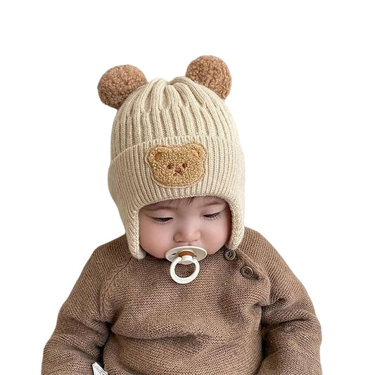 SYGA Winter Warm Ear Protection Knitted Cute Pompom Baby Hat (2-6Year)
