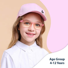 SYGA Children's Anti-Blue Light Goggles Soft Silicone Eye Protection Baby Flat Mirror Frame 4-12 years old (Blue frame yellow legs)