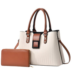 SYGA Pack of 2 Women's Handbag and Clutch Set, Shoulder Bag with Matching Wallet | Macaron-Inspired Stylish Daily Tote