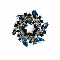 SYGA Brooch Pin Fashion Crystal Rhinestone Jewellery Pin Vintage Accessories Decoration Clothing Bouquet Brooches for Bridal Women Girl (BLUE-CIRCLE)