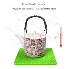 SYGA Set of 4 Silicone Square Durable Flexible, Non-Slip Heat Resistant Pot Holder/Hot Pads