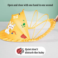 SYGA Foldable Baby Mosquito Net Protect Your Little One from Insects and Bugs Baby Bottomless Net for Baby Safe & Easy Use(Rabbit-Yellow)