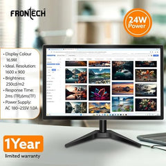 FRONTECH Ultima Series 24 Inch Curved LED Monitor, Refresh Rate 100Hz, 3500R Curve, Full HD 1080p, Built in Speaker, Bezel Less Design, HDMI & VGA Ports, 3 Years Warranty (MON-0088, White)