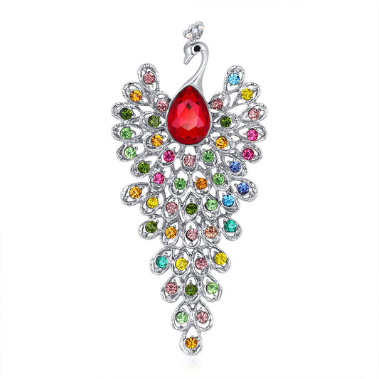 SYGA Brooch Pin Fashion Crystal Rhinestone Jewellery Pin Vintage Clothing Accessories Decoration Peacock Brooches For Men's & Women- S254