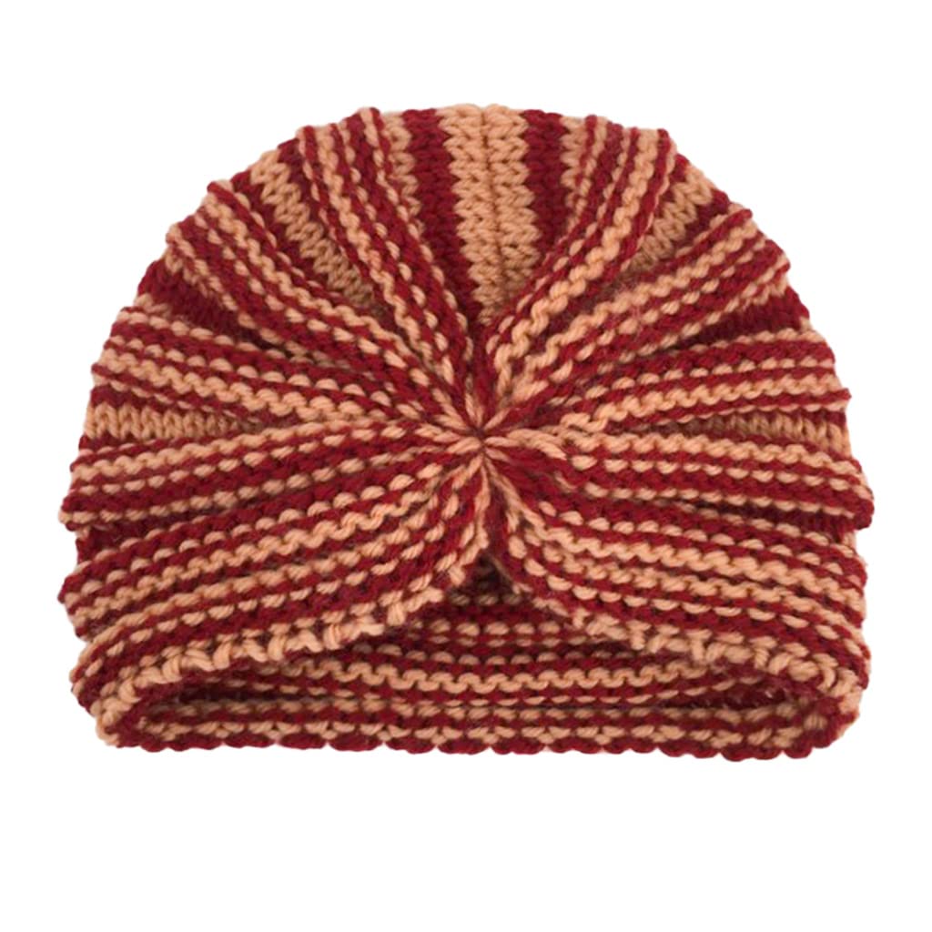 SYGA Autumn and Winter Products European and American Infant Baby Warm Knit Cap Baby Stripe Woolen Hat (BlackNWhite)0-4 Years