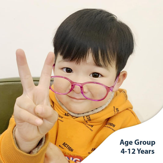 SYGA Children's Ultra-Light And Cute Anti-Blue Light Glasses Flat Glasses For Boys And Girls 4-12 Years old(Blue)