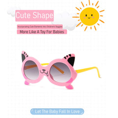 SYGA Children's Cute Cat Goggles Girl Baby Uv Protection Glasses Baby Children's Polarized Sunglasses - Black