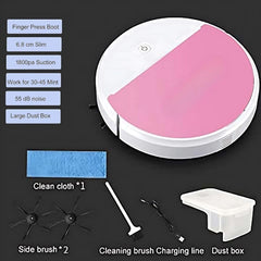 TRIDEO 𝟏𝟓 𝐲𝐞𝐚𝐫𝐬 𝐰𝐚𝐫𝐫𝐚𝐧𝐭𝐲 Smart Circle Sweeper Vacuum Robot Cleaner: Compact Design, Long Battery Life|Full-Coverage Cleaning for Wood Floors, Marble|Tiles with Effortless Operation