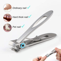 SYGA Large Nail Clippers for Thick Nails, Strong Toenail Clipper with Nail File Set, Heavy Duty Stainless Steel Nail Cutter with Metal Case for Men and Women