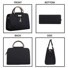 SYGA Women's Handbag Corrugated Fawn Pendant Cute Shoulder Bag Fashionable Style Crossbody Bag(Black)