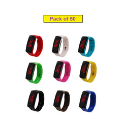 SYGA Pack of 50 LED Sports Digital Wrist Watch for Kids(Color May Vary)