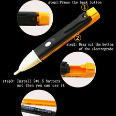 SYGA Plastic AC Voltage Tester Volt Test Pen Detector Sensor 90~1000V Non-Contact_Multicolour_1 Piece