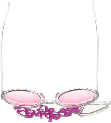 SYGA Fancy Dress Hen Party Bride to Be Sunglasses Glasses Hen Night Do Accessories Gift for the Bride Her Pink Transparent Diamantes for Hen Night Girls Night Out Party Wedding Decorations