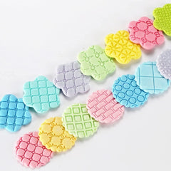 SYGA Cake Fondant Embossing Mold Multifunctional Patterns Embosser Cookie Cutter Molds Plastic Impression Mats Texture Lace Border Baking Mould Bakeware for Cupcake Wedding Cake Decoration Tools-6pcs